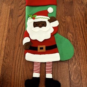 African American Santa Christmas Stocking